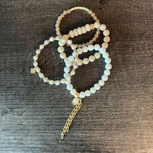 Stunning Gemstone Bracelet Set with Gold Filled charms and chains